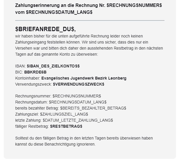 Rechnungsmails ejwleo amosWEB